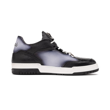 Mauri Ghost in Black / White Mens Exotic Crocodile / Time / Nappa Leather Casual Sneakers in Black White