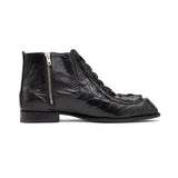 Mauri Havok in Black Mens Exotic Ostrich Leg / Hornback Split-Toe Dress Boots
