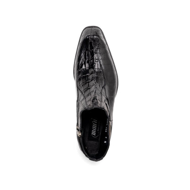 Mauri Havok in Black Mens Exotic Ostrich Leg / Hornback Split-Toe Dress Boots