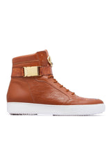 Mauri Hitman 8500 Crocodile & Nappa High-Top Sneakers (MA5277) - Cognac