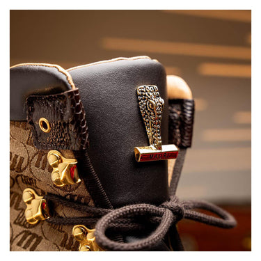 Mauri O.G in Sport Rust / Beige Mens Exotic Crocodile / Ostrich / Fabric / Calf-Skin Leather Boots