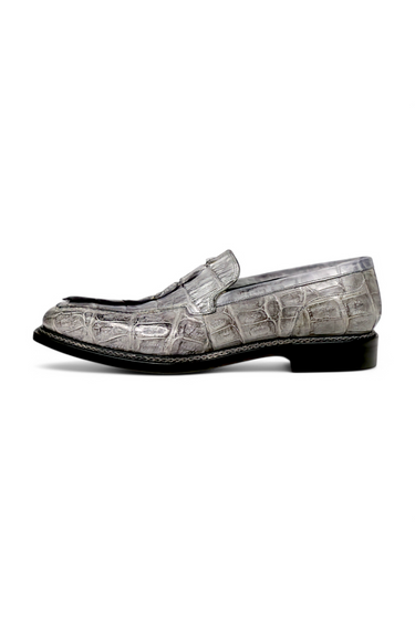 Mauri Orefici 4770/1 Crocodile / Nappa Slip-On Loafer (MA5665) - Light Grey
