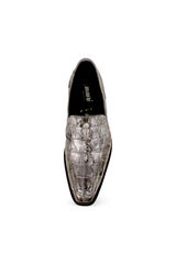 Mauri Orefici 4770/1 Crocodile / Nappa Slip-On Loafer (MA5665) - Light Grey