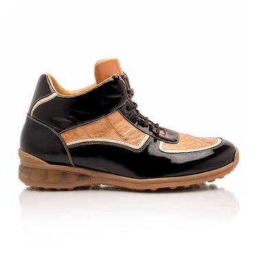 Mauri Quick in Sport Rust / Cream / Champagne Mens Exotic Crocodile / Patent Leather High-Top Sneakers in Sport Rust Cream Champagne