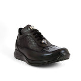 Mauri King in Black Mens Exotic Nappa Embossed / Croco Black Sneakers