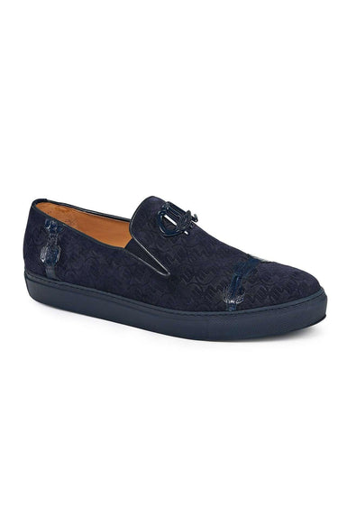 Mauri Skin Olmo Wonder Blue Baby Croc & Embossed Suede Loafers 8581(MA4816) - W. Blue
