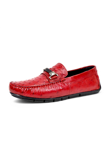 Mauri Sprinter 3517/5 Ostrich Horsebit Slip-On Driver (MA5662) - Campari