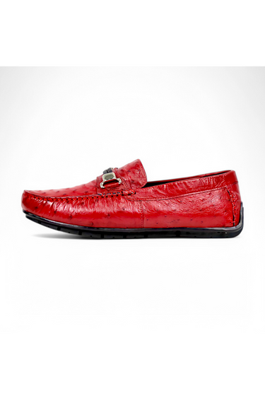 Mauri Sprinter 3517/5 Ostrich Horsebit Slip-On Driver (MA5662) - Campari