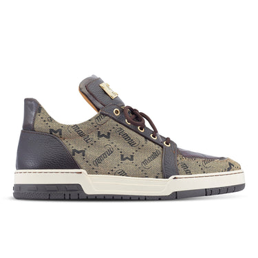 Mauri Supreme in Sport Rust / Taupe Mens Exotic Crocodile / Fabric / Calf-Skin Leather Casual Sneakers in Sport Rust Taupe