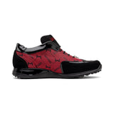Mauri Vamp in Black / Red Mens Exotic Multi Materials Casual Sneakers in Black Red