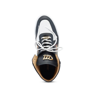 Mauri Vision in Black / White Mens Exotic Crocodile / Calf-Skin Leather Casual Sneakers