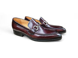 Carrucci Shoes Burnished Signature Buckle Loafer in Chestnut