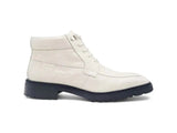 Men's Lace-up Boots Alligator Embossed in Bone