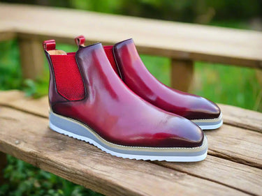 Men's Patina Chelsea Boot in Burgundy