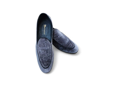 Carrucci Shoes Men's Velvet Formal Dress Shoe in Gray