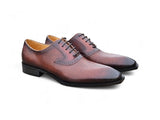 Carrucci Shoes Milano Lizard Embossed Oxford Dress Shoes in Whisky