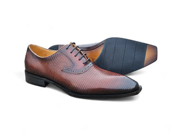 Carrucci Shoes Milano Lizard Embossed Oxford Dress Shoes
