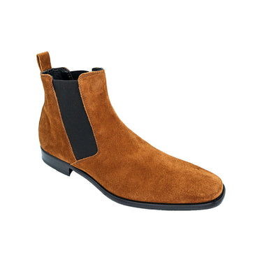 Giovacchini Milano in Cognac Suede Chelsea Boots in Cognac