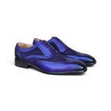 Carrucci Shoes Mixed Media Burnished Wingtip Oxford in Purple