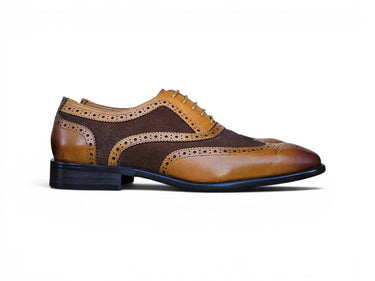 Carrucci Shoes Mixed Media Burnished Wingtip Oxford
