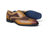 Carrucci Shoes Mixed Media Burnished Wingtip Oxford