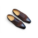 Carrucci Shoes Mixed Media Burnished Wingtip Oxford