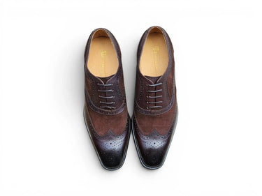 Carrucci Shoes Mixed Media Burnished Wingtip Oxford
