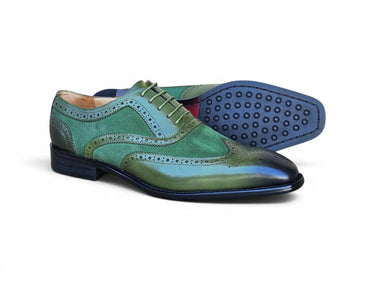Carrucci Shoes Mixed Media Burnished Wingtip Oxford
