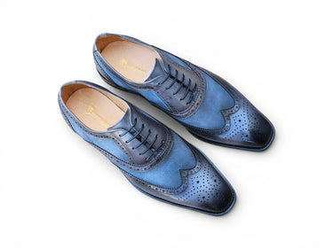Carrucci Shoes Mixed Media Burnished Wingtip Oxford