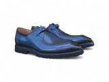 Carrucci Shoes Moc Toe Single Monk Strap Loafer in Navy