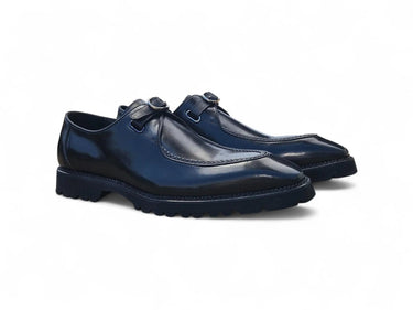 Carrucci Shoes Moc Toe Single Monk Strap Loafer in Black