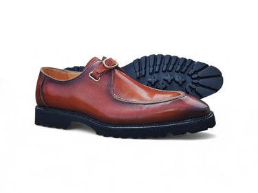 Carrucci Shoes Moc Toe Single Monk Strap Loafer