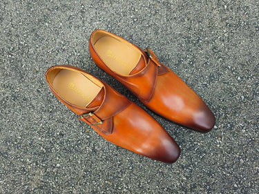Carrucci Shoes Monk Strap Buckle Leather Dress Shoes