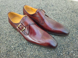Carrucci Shoes Monk Strap Buckle Leather Dress Shoes