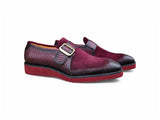 Carrucci Shoes Multi Media Buckle Monkstrap Shoe in Burgundy