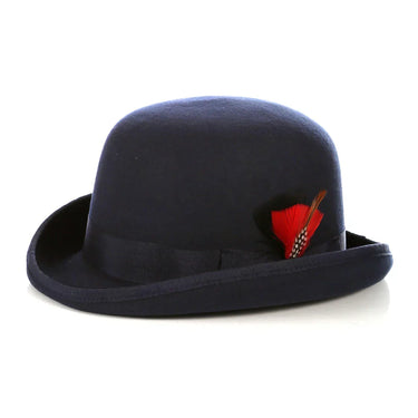 Ferrecci Wool Bowler Hat in Navy Blue