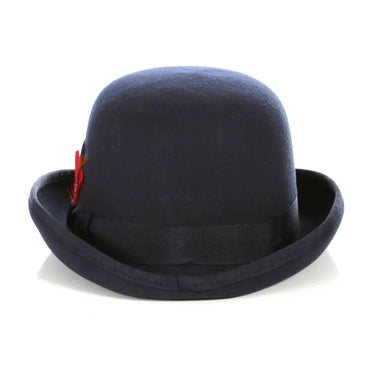 Ferrecci Wool Bowler Hat in Navy Blue