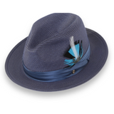 Ferrecci Tapa in Navy Crushable Straw Fedora
