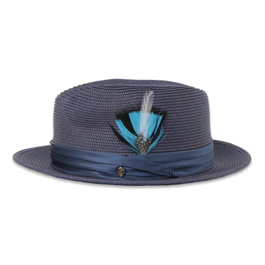Ferrecci Tapa in Navy Crushable Straw Fedora