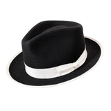 Montique Cornerstone Pinch Front Wool Fedora in Black