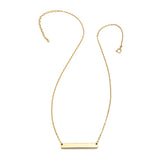 Stainless Steel Gold Engravable Bar Pendant Women's Necklace