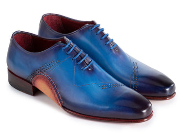 Paul Parkman Men's Opanka Construction Hand-Painted Oxfords in Blue