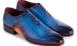 Paul Parkman Men's Opanka Construction Hand-Painted Oxfords in Blue