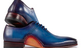 Paul Parkman Men's Opanka Construction Hand-Painted Oxfords in Blue