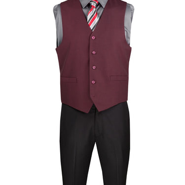 Vinci Burgundy Regular Fit Vest - OV-900