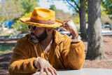 Bruno Capelo Detroit Distressed Wide Brim Wool Fedora