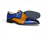 Ostrich Embossed Cap Toe Single Monk Strap — view 12