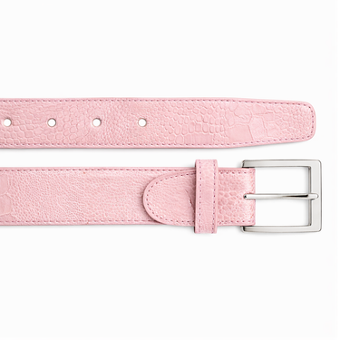 Ostrich Leg Belt in Pink in Pink 44