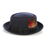 Ferrecci Wool Pork Pie Hat in Navy