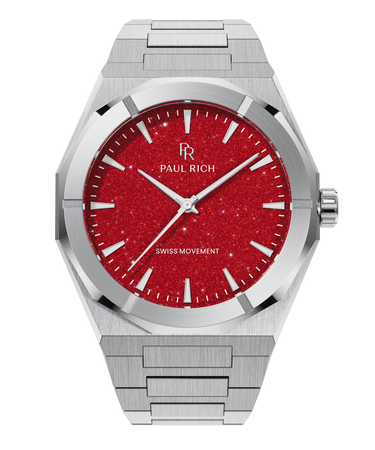 Paul Rich US Star Dust II Silver Red Watch